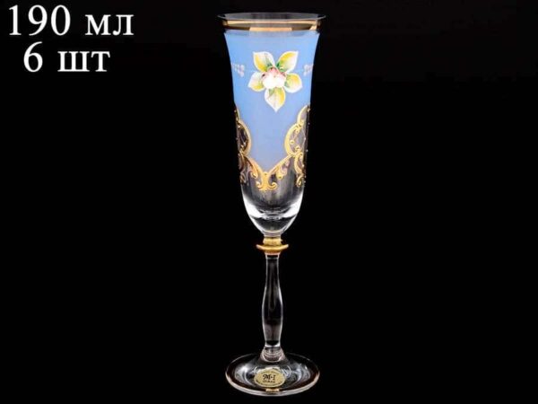 Лепка Анжела U-R фон синий Набор фужеров для шампанского 190 мл farforhouse