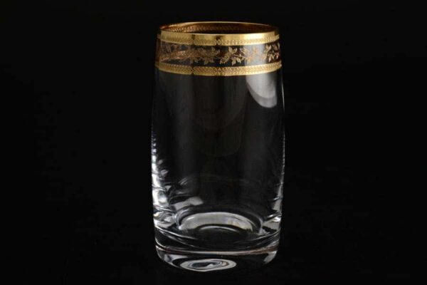 Идеал Золотой лист V-D  Набор стаканов для воды Crystalex 250 мл farforhouse