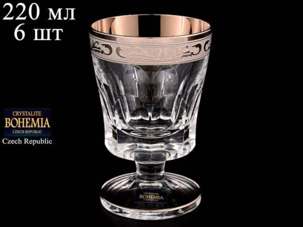 ROMANA Набор стаканов для виски Crystalite Bohemia 220 мл на ножке farforhouse