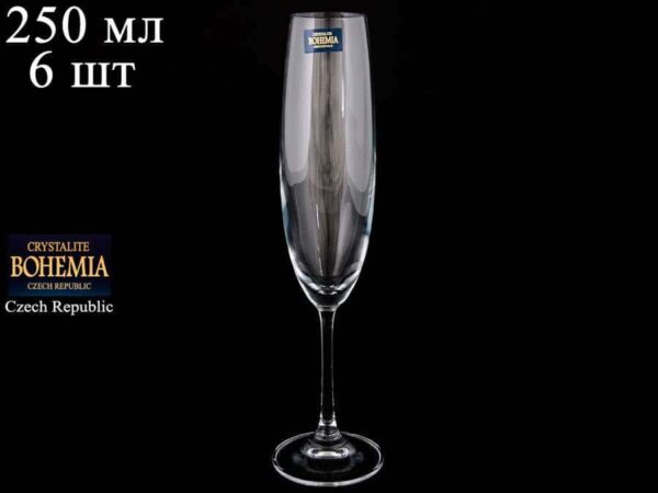 BARBARA Набор фужеров для шампанского Crystalite 250 мл farforhouse