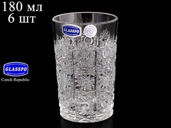 Glasspo  Набор стаканов для воды 180 мл из хрусталя farforhouse