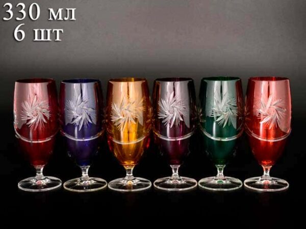 Цветной хрусталь Набор фужеров для шампанского Bohemia Crystal 330 мл farforhouse