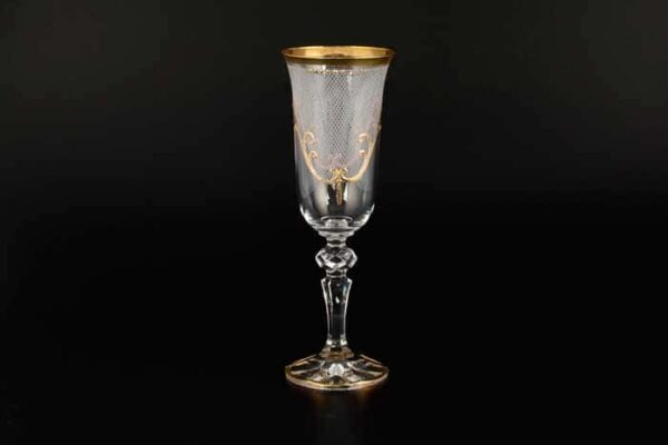 Karo золото Набор для шампанского Bohemia Crystal 150 мл 6 шт farforhouse