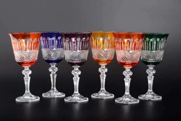 Цветной хрусталь R-G Набор бокалов для вина 220 мл  Bohemia Crystal farforhouse