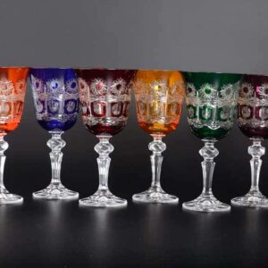 R-G Цветной хрусталь Набор бокалов для вина 220 мл  Bohemia Crystal farforhouse