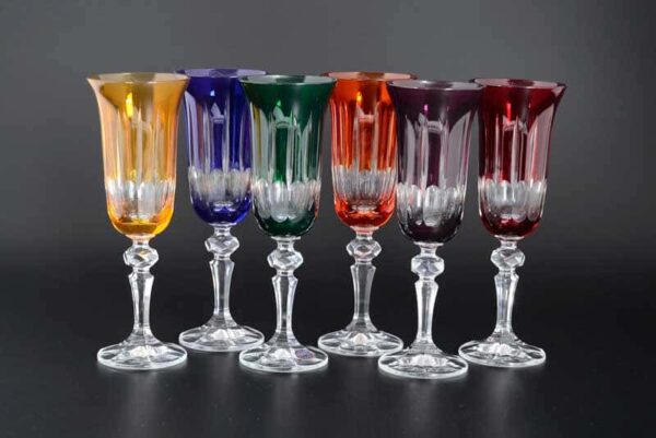 Цветной хрусталь R-G Набор фужеров для шампанского  Bohemia Crystal 180 мл (6 шт) farforhouse