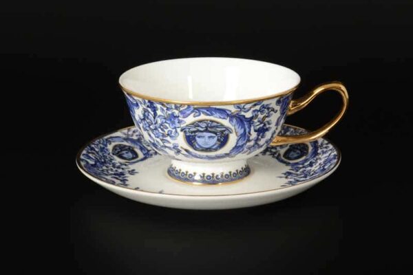 Синие цветы Медуза Набор чайных фарфоровых пар Royal Classics farforhouse