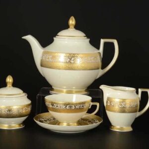 C-Creаm Royal Gold Чайный сервиз FalkenPorzellan на 6 персон 17 предметов farforhouse