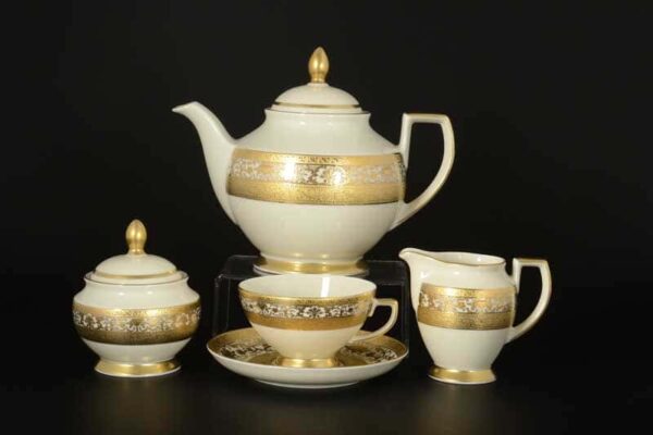 C-Creаm Royal Gold Чайный сервиз FalkenPorzellan на 6 персон 17 предметов farforhouse