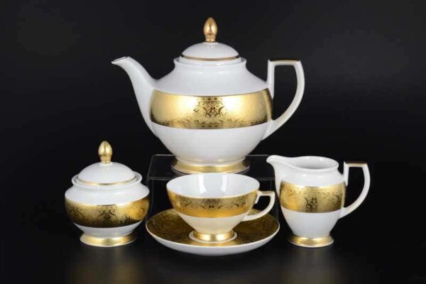 Diamond FuII Gold Чайный сервиз FalkenPorzellan на 6 персон 17 предметов farforhouse