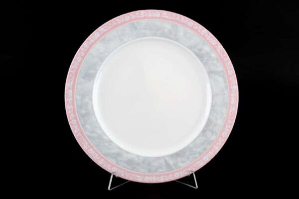Яна Серый мрамор с розовым кантом 3500 Набор тарелок Thun 25 см farforhouse