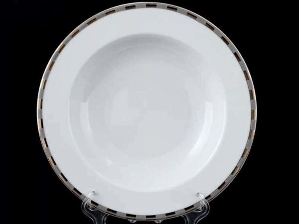 Опал Платиновые пластинки  Набор тарелок глубоких  Thun 22 см farforhouse