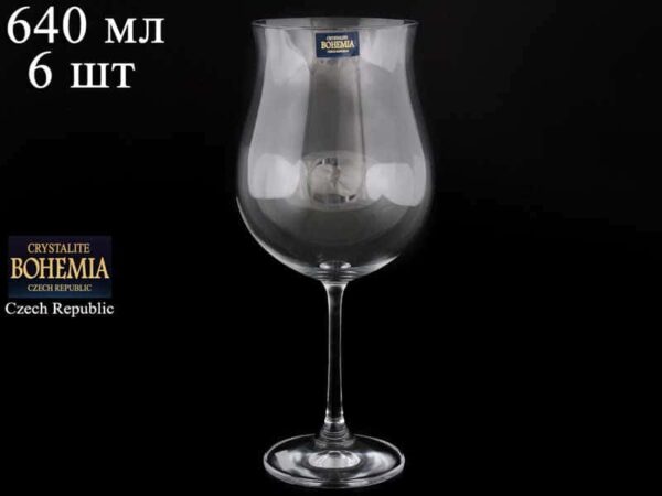 ELLEN Набор бокалов для вина 640 мл Crystalite Bohemia (6 шт) 19073 farforhouse