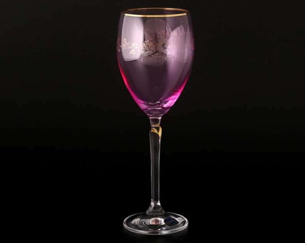 Lilly 20754 Набор бокалов для вина 250 мл розовые (6 шт)  Кристалекс farforhouse
