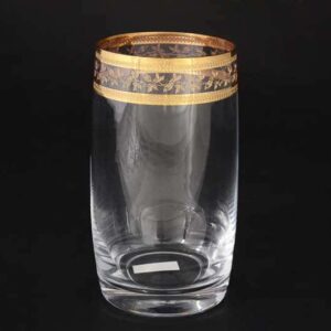 Анжела Золотой лист V-D Набор стаканов для воды Bohemia Crystal 380 мл (6 шт) farforhouse