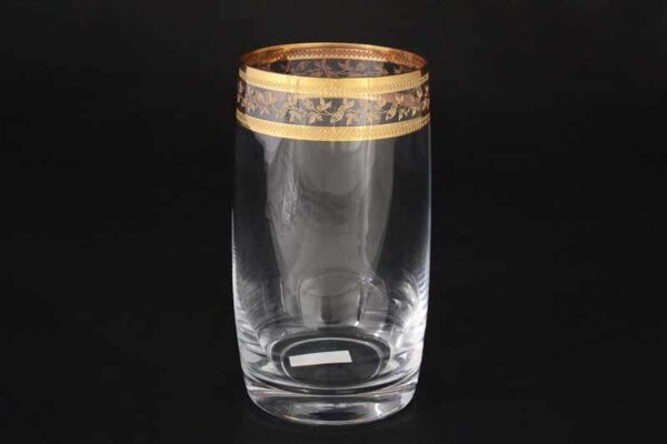 Анжела Золотой лист V-D Набор стаканов для воды Bohemia Crystal 380 мл (6 шт) farforhouse
