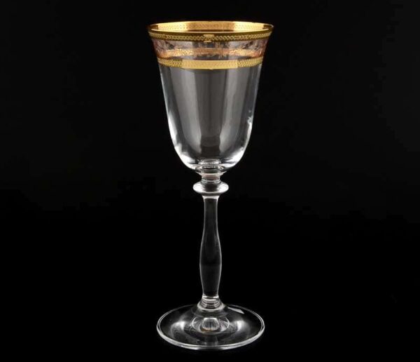 Анжела Золотой лист V-D Набор бокалов для вина Bohemia Crystal 185 мл (6 шт) farforhouse