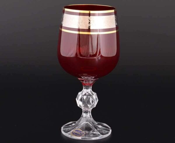 Клаудия платина красный 40149 Набор бокалов для вина 230 мл (6 шт) farforhouse