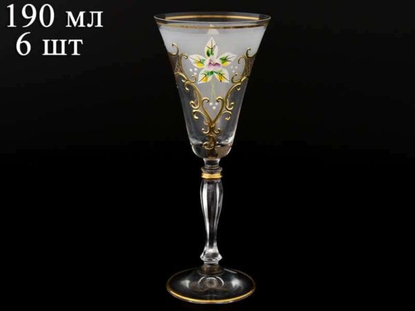 Виктория белый фон K-A Набор бокалов для вина 190 мл (6 шт) farforhouse