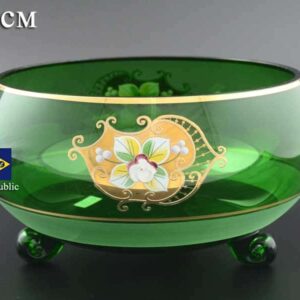 Зеленая NB-Arte Тройножка ваза для фруктов crystal Art 21 см farforhouse