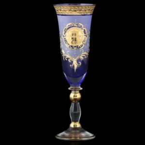 Версаче Богемия B-G Грация синяя Набор фужеров для шампанского (6 шт) farforhouse