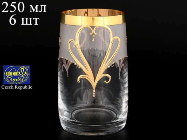 Клаудия Эксклюзив Каро Набор стаканов для воды 250  мл Bohemia Crystal (6 шт) farforhouse