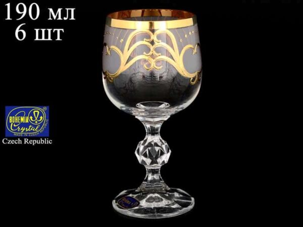 Клаудия Эксклюзив Набор бокалов для вина 190 мл Bohemia Crystal (6 шт) farforhouse