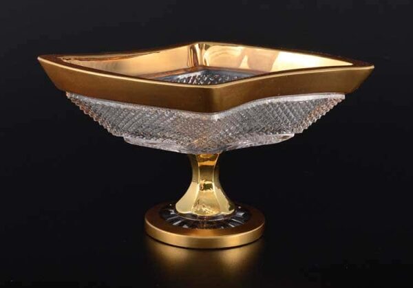 Felicia Конфетница 20 см на ножке Sonne Crystal Золото farforhouse