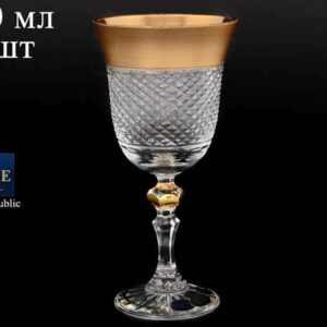 Фелиция матовая Набор бокалов для вина Sonne Crystal Золото 220 мл (6 шт) farforhouse