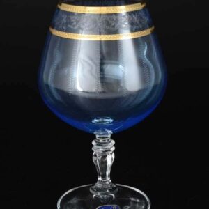 Виктория синяя Набор бокалов для бренди Bohemia Crystal 380 мл (6 шт) farforhouse