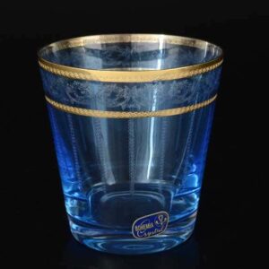 Виктория синяя Набор стаканов для виски Bohemia Crystal 330 мл (6 шт) farforhouse