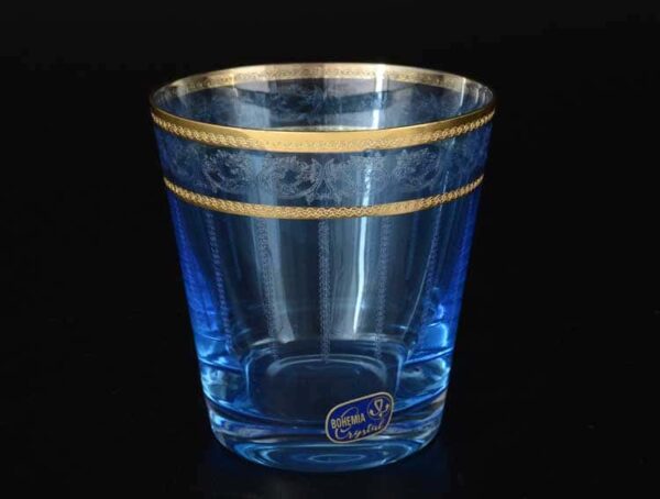 Виктория синяя Набор стаканов для виски Bohemia Crystal 330 мл (6 шт) farforhouse