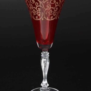 Виктория красная Набор бокалов для вина Bohemia Crystal 230 мл (6 шт) farforhouse