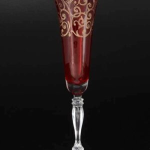 Виктория красная Набор фужеров для шампанского Bohemia Crystal 180 мл (6 шт) farforhouse