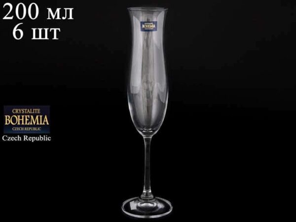 ELLEN Набор фужеров для шампанского 200 мл Crystalite Bohemia (6 шт) 38919 farforhouse