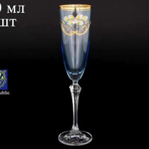 EXCLUSIVE V0024 Набор голубых фужеров для шампанского Bohemia Crystal  200 мл (6 шт) farforhouse