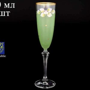 EXCLUSIVE V0019 Набор матовых зеленых фужеров для шампанского Bohemia Crystal 200 мл (6 шт) farforhouse