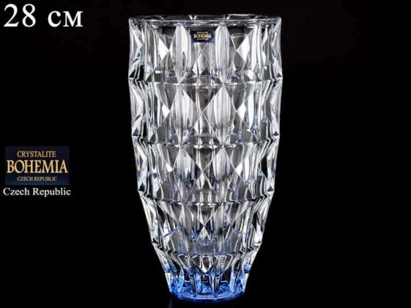 DIAMOND синяя Ваза для цветов 28 см Crystalite Bohemia farforhouse