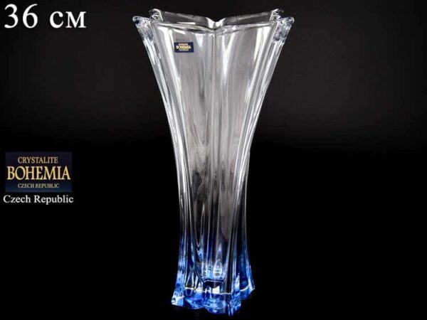 FLORALE синяя Ваза для цветов Crystalite Bohemia 36 см farforhouse