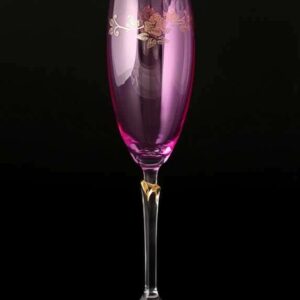 Lilly 20754 розовые Набор фужеров для шампанского 220 мл (6 шт) Кристалекс farforhouse