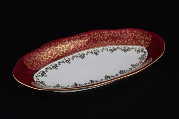 Красная паутинка б/т AL Блюдо овальное Royal Porcelain 26 см farforhouse