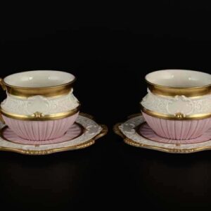 CATTIN Чайные пары розовые из фарфора Италия farforhouse