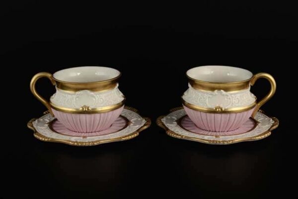 CATTIN Чайные пары розовые из фарфора Италия farforhouse