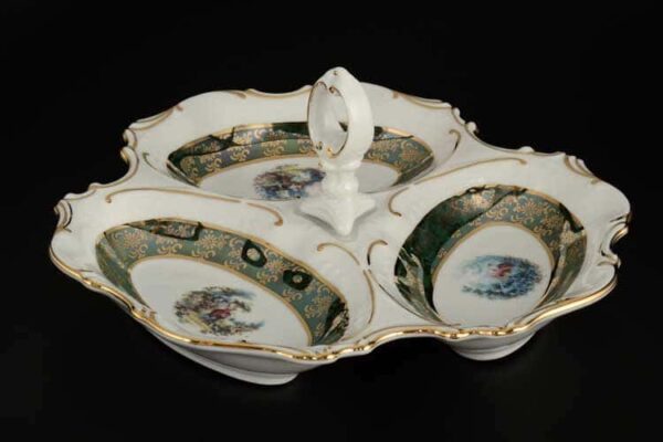 Зеленое Барокко AL Менажница Royal Porcelain 23 см 3 я farforhouse