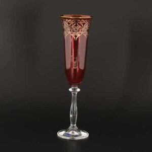 Кристалекс красный Набор фужеров для шампанского Bohemia Crystal (6 шт) farforhouse
