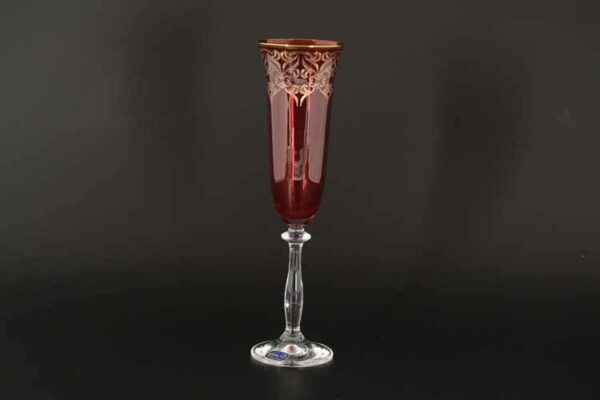 Кристалекс красный Набор фужеров для шампанского Bohemia Crystal (6 шт) farforhouse