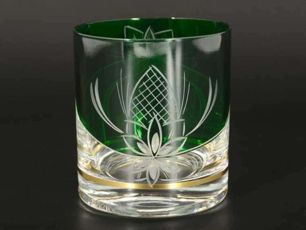Звезда E-S зеленая Набор стаканов для виски 280 мл Bohemia (6 шт) farforhouse