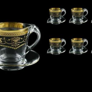 Версаче Глава Лаура черная Набор чайных пар 6 чашек + 6 блюдец 12 пр Astra Gold farforhouse