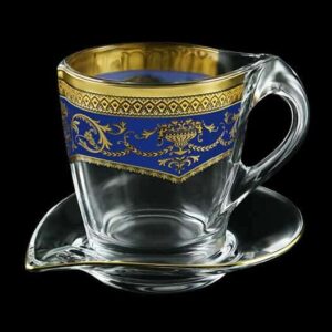 Версаче Глава Лаура синяя Набор чашка с блюдцем 2 пр Astra Gold farforhouse