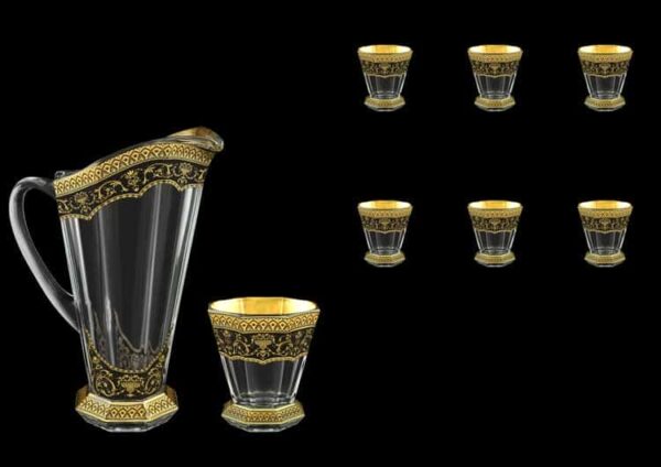 Версаче Глава Лаура черная Набор графин + стаканы (1+6) 7 пр Astra Gold farforhouse